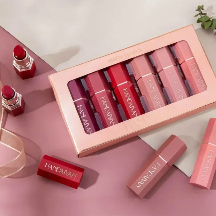 k-beauty 6pcs/lot Lip Kit Matte Lipstick Waterproof Velvet Stick 6 piece set