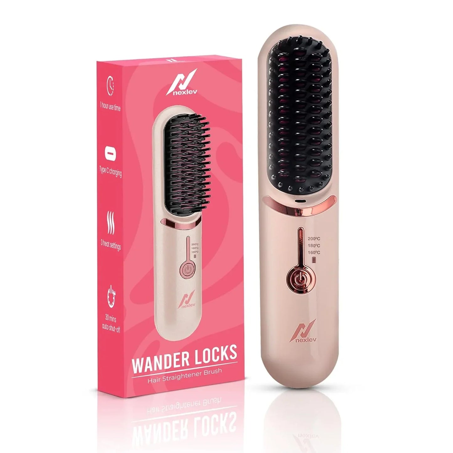 Chargeable Brush Hair Straightener