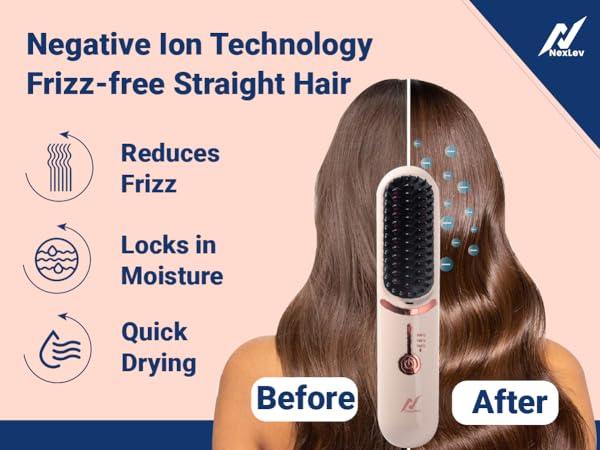 Chargeable Brush Hair Straightener