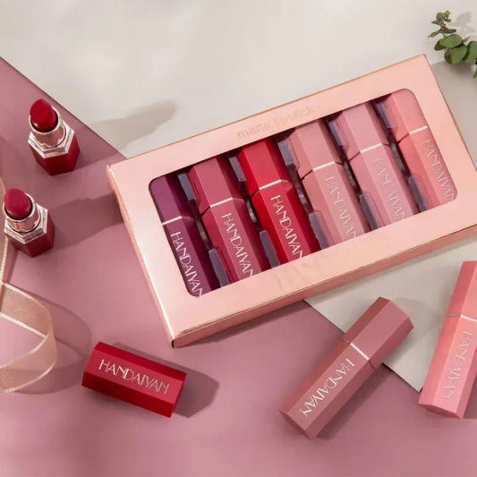 k-beauty 6pcs/lot Lip Kit Matte Lipstick Waterproof Velvet Stick 6 piece set