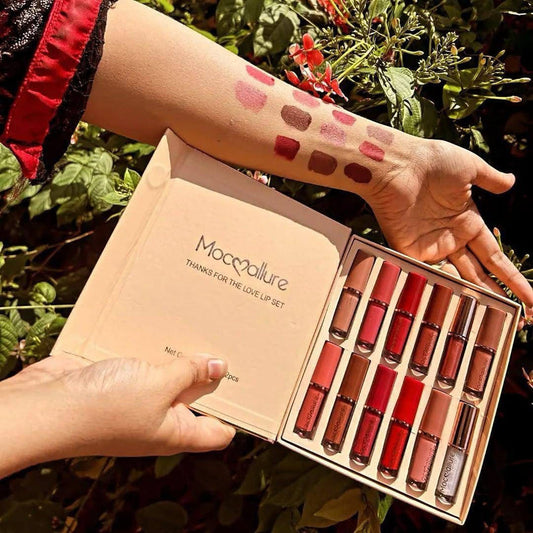 Mocallure highly pigmented matte and shine lipgloss 12 piece set